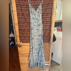 Sage green floral dress